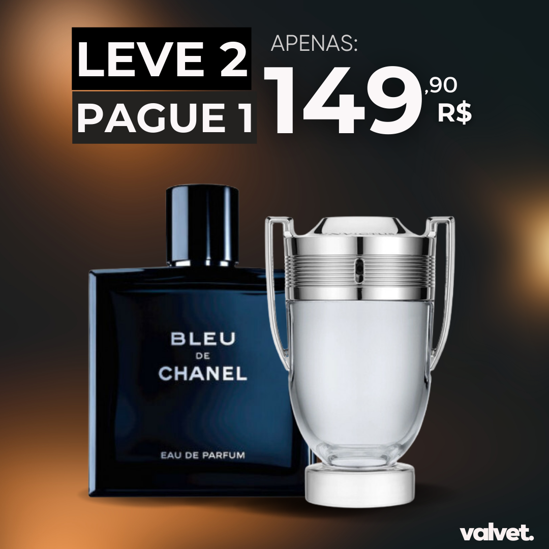 Promoção Compre 1 leve 2 - Bleu de Chanel e  Invictus Paco Rabanne - 100ml