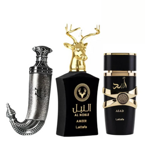 Promoção Compre 1 leve 3 - Lattafa Khanjar, AL Noble Ameer e Assad Lattafa - Oferta Relâmpago- 100ml cada