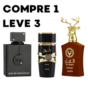 Combo 3 Perfumes Masculinos - Asad, Al Noble Wazeer e Club de Nuit Intense (100ml) - Oferta Exclusiva