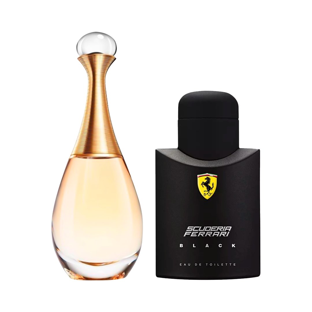 Combo de Perfumes Casal - J'adore e Ferrari Black