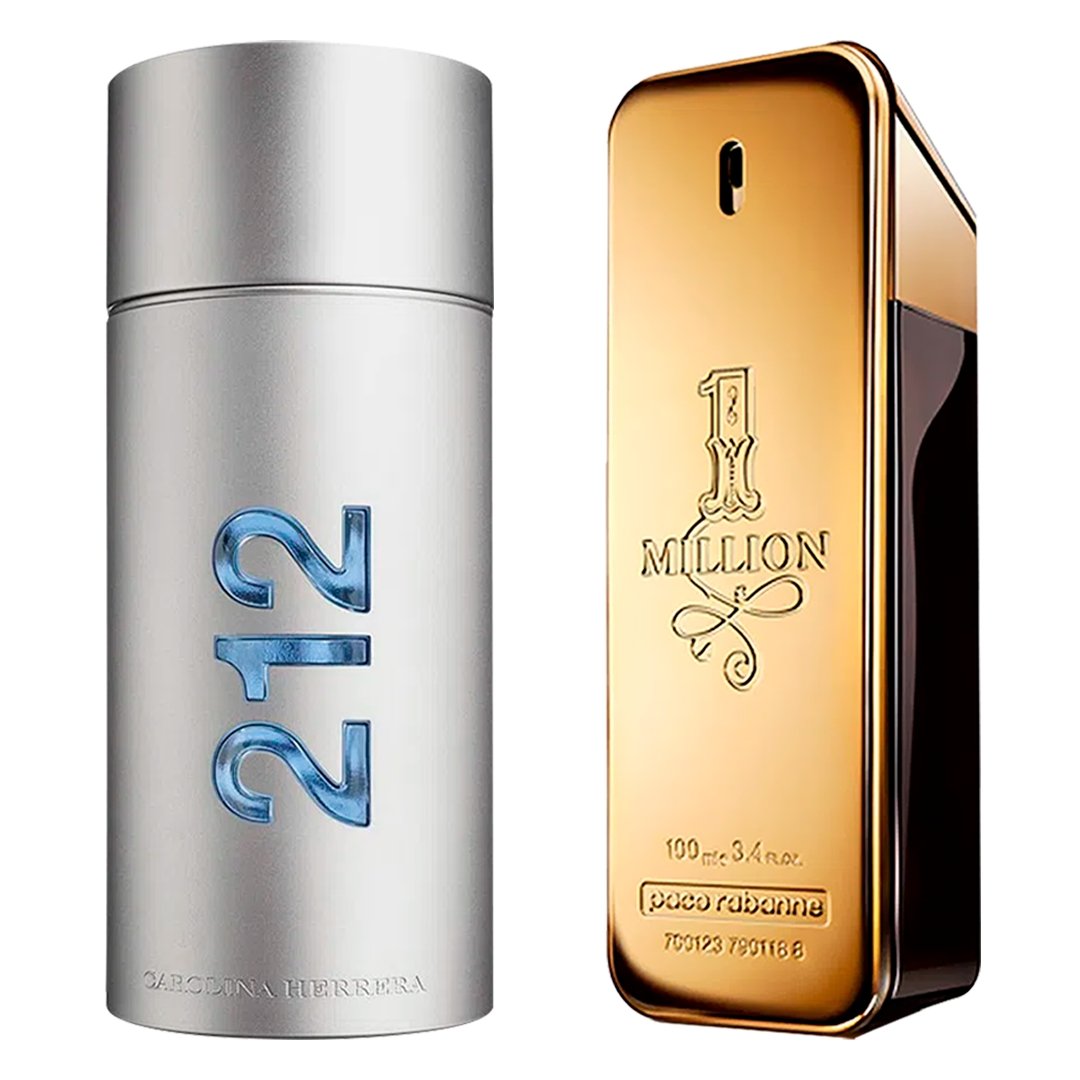 Combo Masculino de Perfumes  - 212 MEN e 1 Million